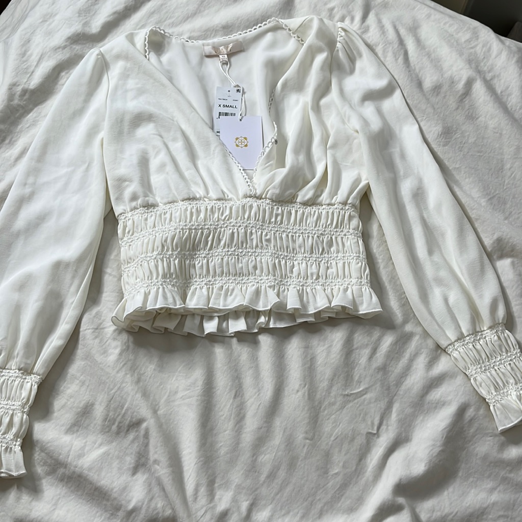 Wayf Delancy Smocked Top